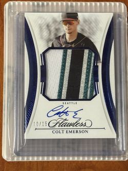🔥 Colt Emerson Flawless RPA /15 Mariners Patch Auto 2025 Panini Flawless 10/15 🔥
