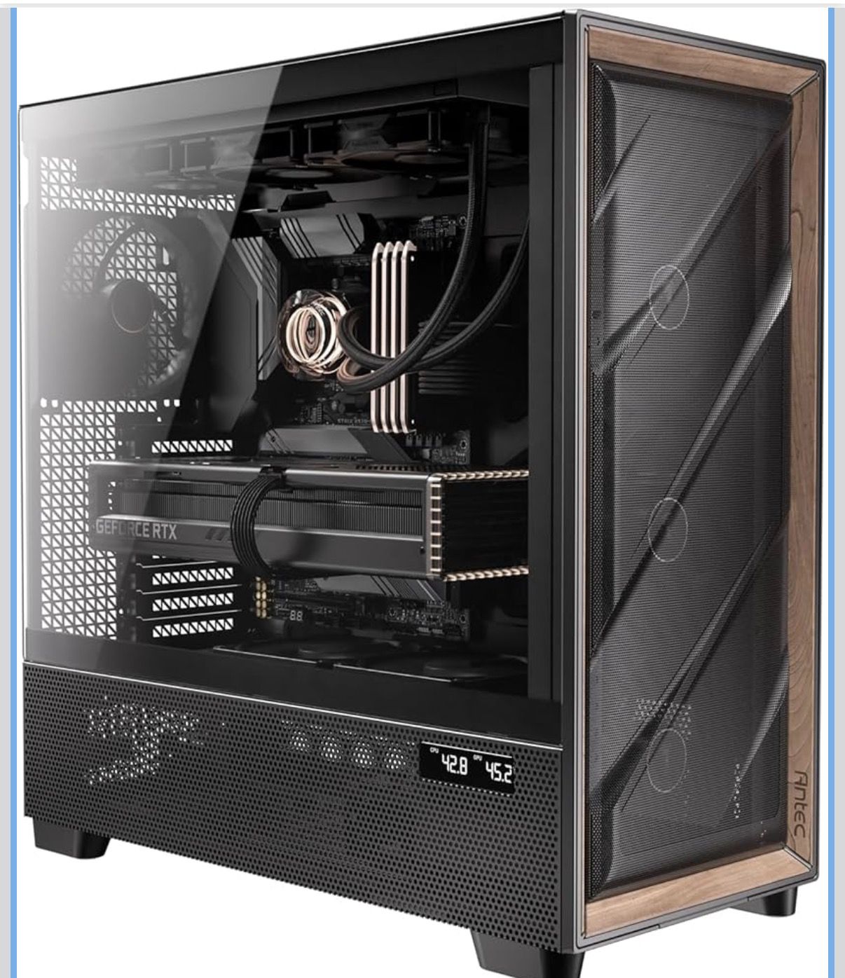 Antec Flux Pro - PC case with wood accents