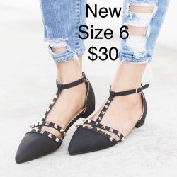 Studded Flats Size 6