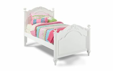 White Wooden Twin Xl Bed Frame + mattress + prebuilt + twin trundle
