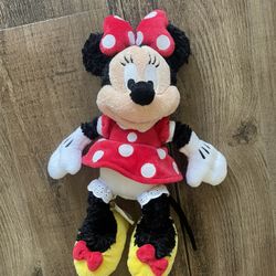 Disney Parks Minnie Mouse Plush Stuffed Animal Red Polka Dot Dress 11"