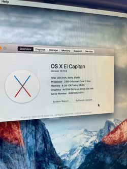 20” iMac all in one desktop computer 10.11.6