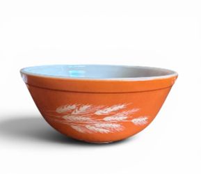 Vintage Pyrex Autumn Harvest Wheat Mixing Bowl #403 - 2.5 Quart Burnt Orange