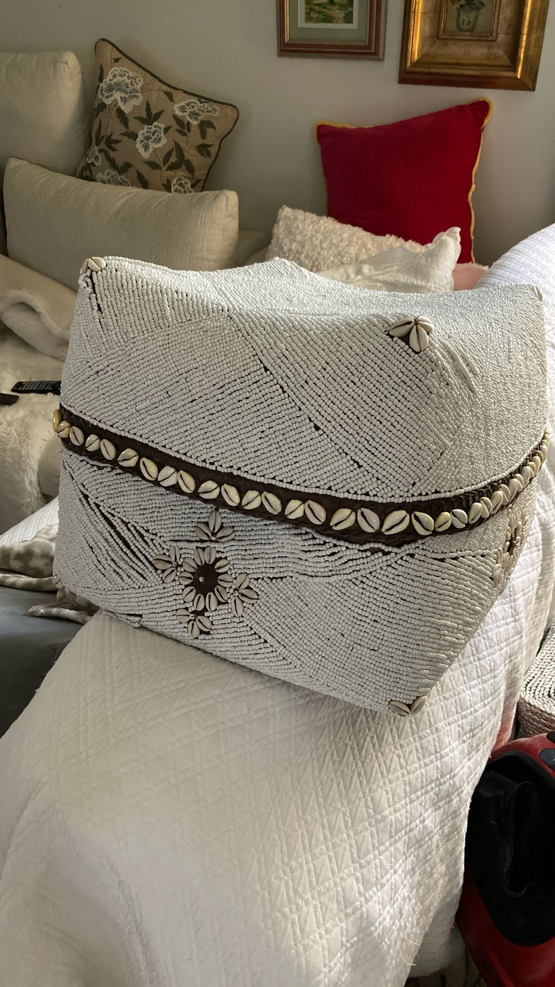 Handcrafted Beaded Box with Shells – Perfect for Coastal Decor