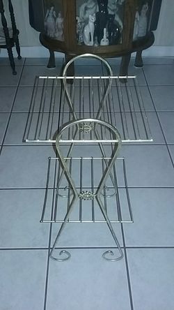Vintage 1950's Metal Wire Rack Telephone Stand W/ Starbursts