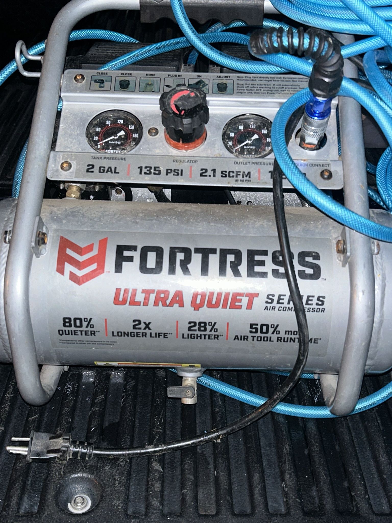 Fortress 2gallon Air Compressor Ultra Quiet Series