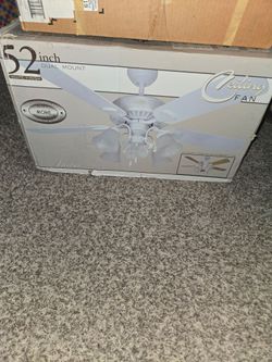 52-Inch Dual Mount Ceiling Fan White Finish