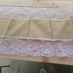 Lace and Burlap Table Runners