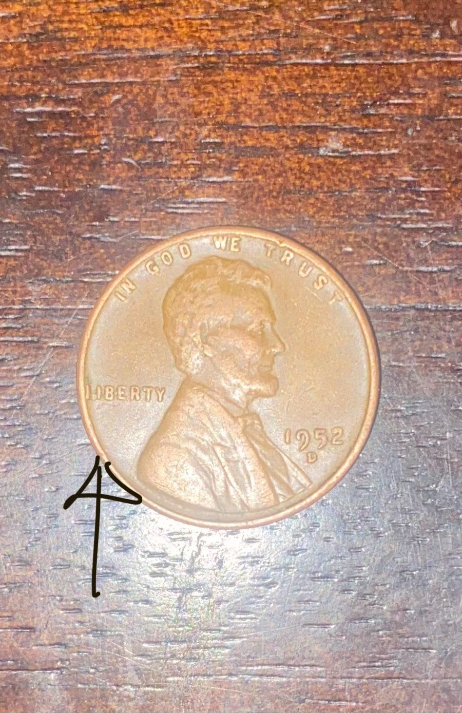 1952 D Liberty Error Wheat Penny