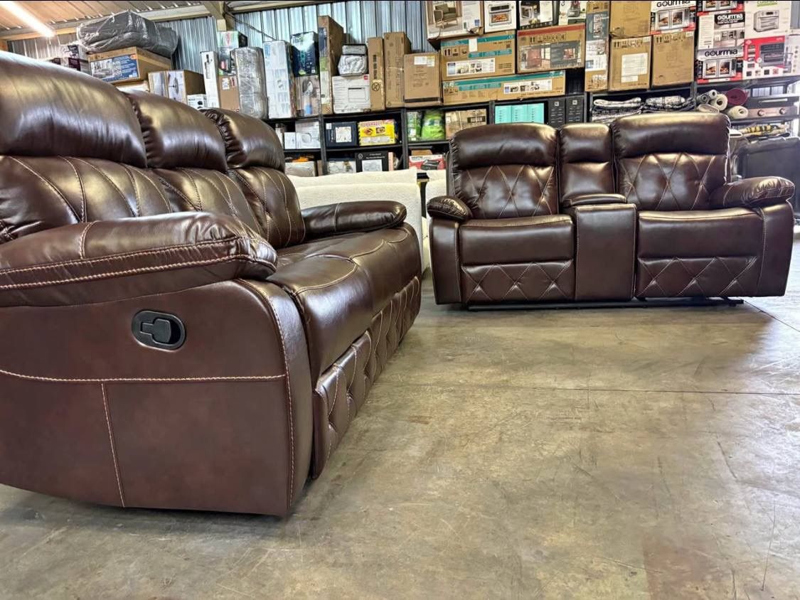 New Recliner Couch And Love Seat Set / Free Delivery