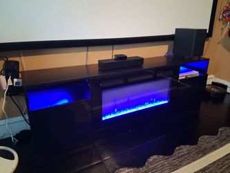 Fireplace entertainment stand.
