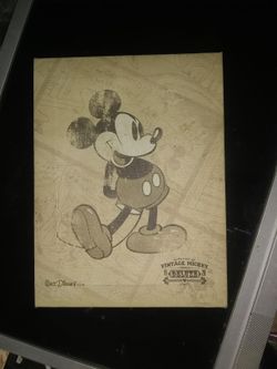 vintage Mickey mouse canvas picture