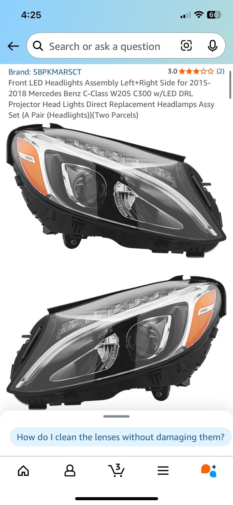 Brand New Mercedez-Benz Headlights