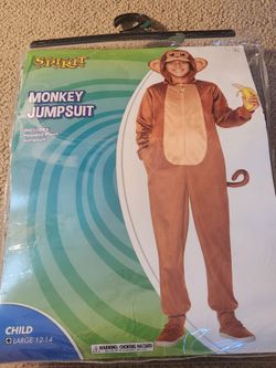 Brand New Spitir Halloween Monkey Jumpsuit for a Child Sie Large 12-14