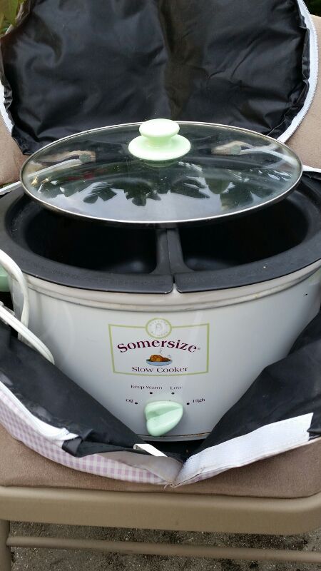 Suzanne Somers Somersize 2-Compartment Slow Cooker with Insulated Carry Case