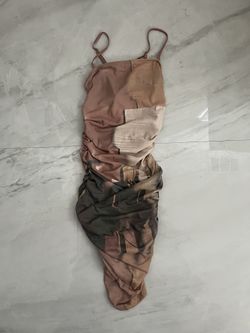 Shein Brown and cream maxi dress with a boho, indie vibe