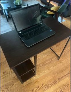 Compact Computer Desk with Storage Shelves