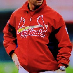 St Louis Cardinals Red Therma Base Dugout Full-Zip Jacket, Size Large