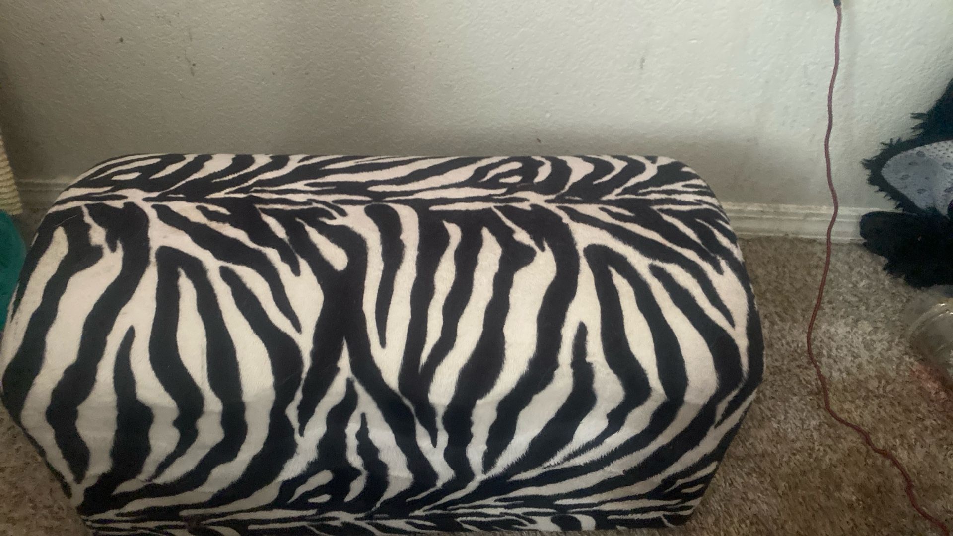 Zebra print ottoman