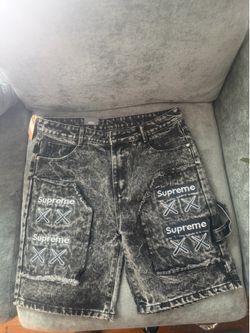 Supreme x KAWS Graphic Cargo Denim Shorts