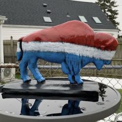 Red, White And Blue Buffalo Statue