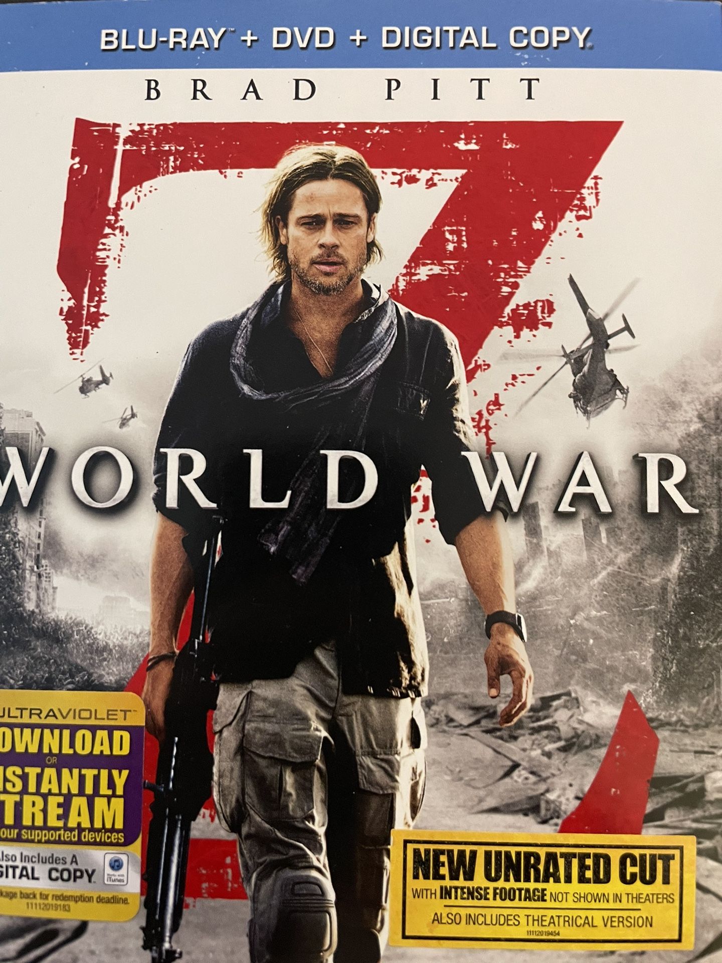 WORLD WAR Z (Blu-Ray + DVD-2013) Brad Pitt!