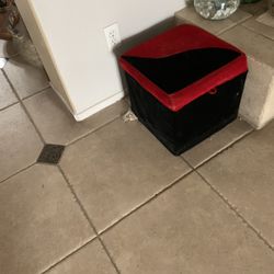 Stool  With Storage Red And Black ‘$15