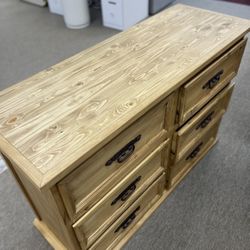 Solid Wood 6 Drawer Dresser 