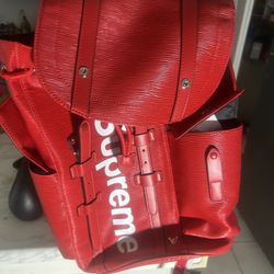 Supreme X Louis Vittan Red Leather Backpack In Original Packaging  And With All Papers