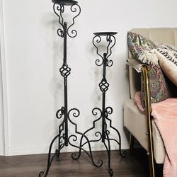 Metal Candelabras. Pair