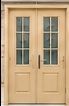 Wooden Double Door with Glass Panels