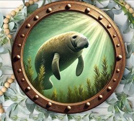 Metal Manatee Wall Decor