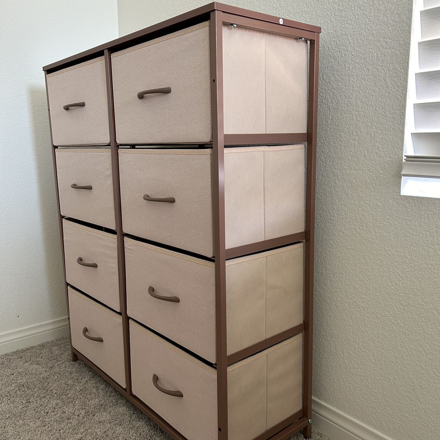 Dresser With 8 Fabric Drawers