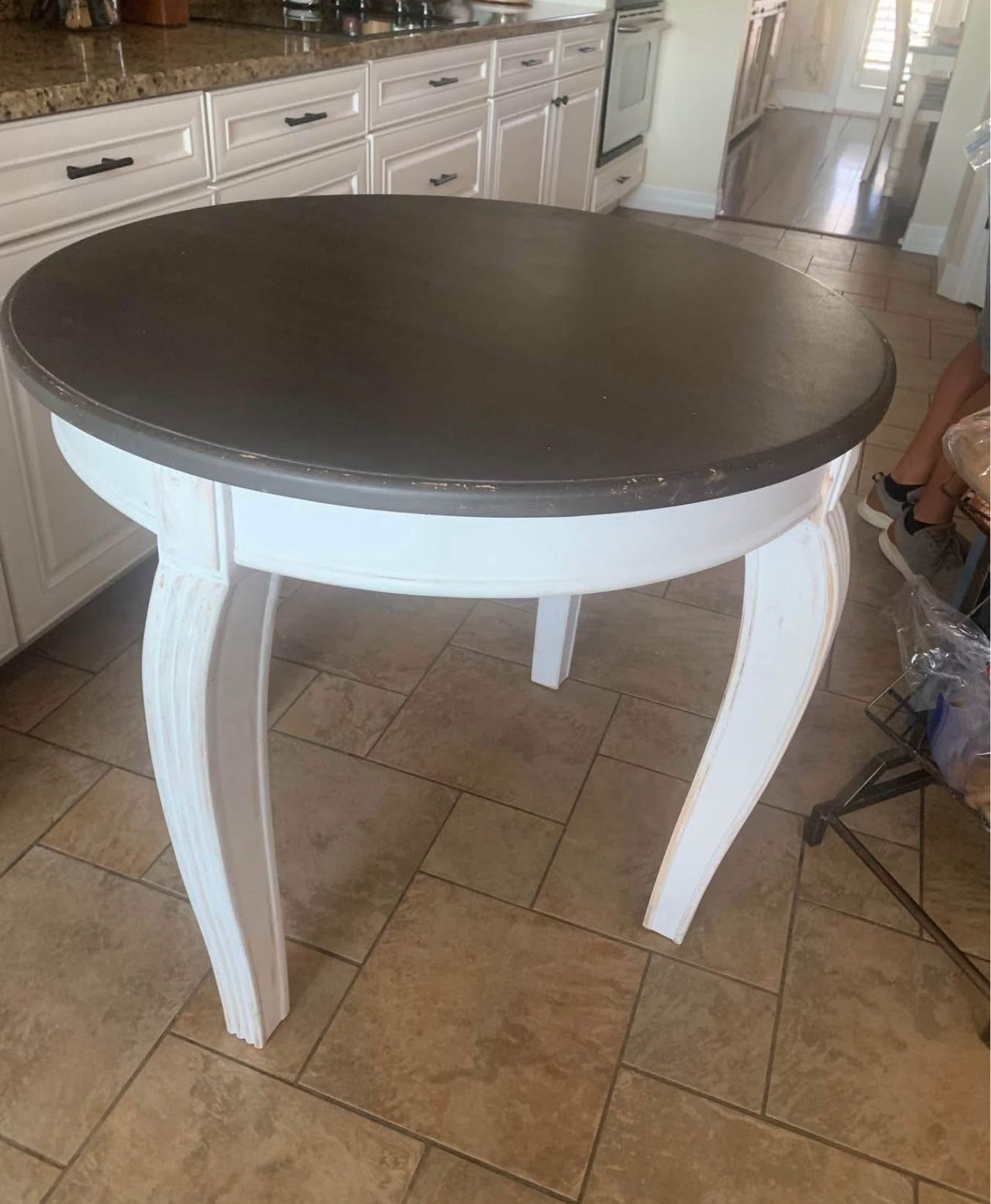 Round Vintage Wood Kitchen Or Dining Table