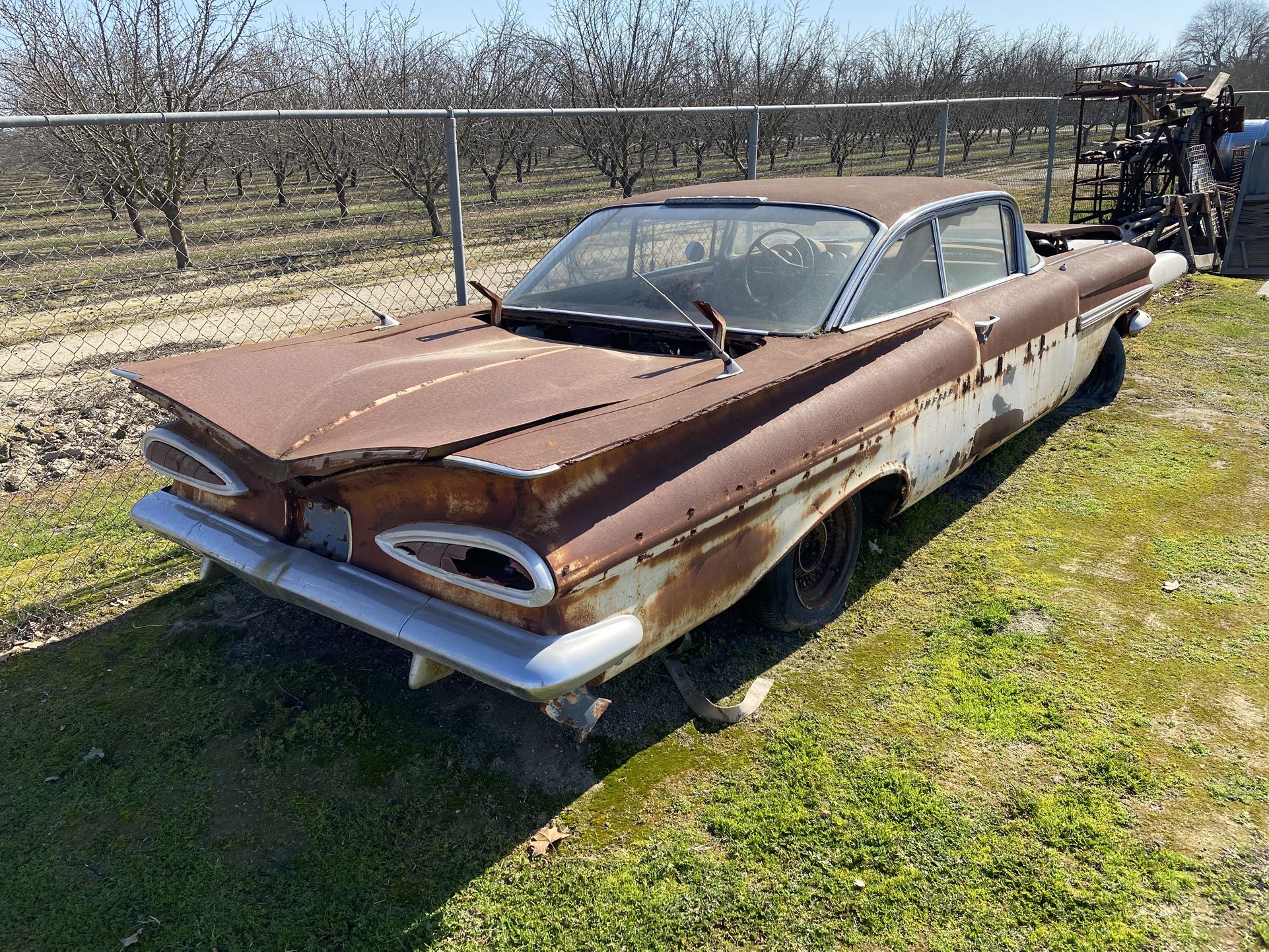 1959 Impala Two door on sheep Farm.