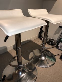 White Stools adjustable height