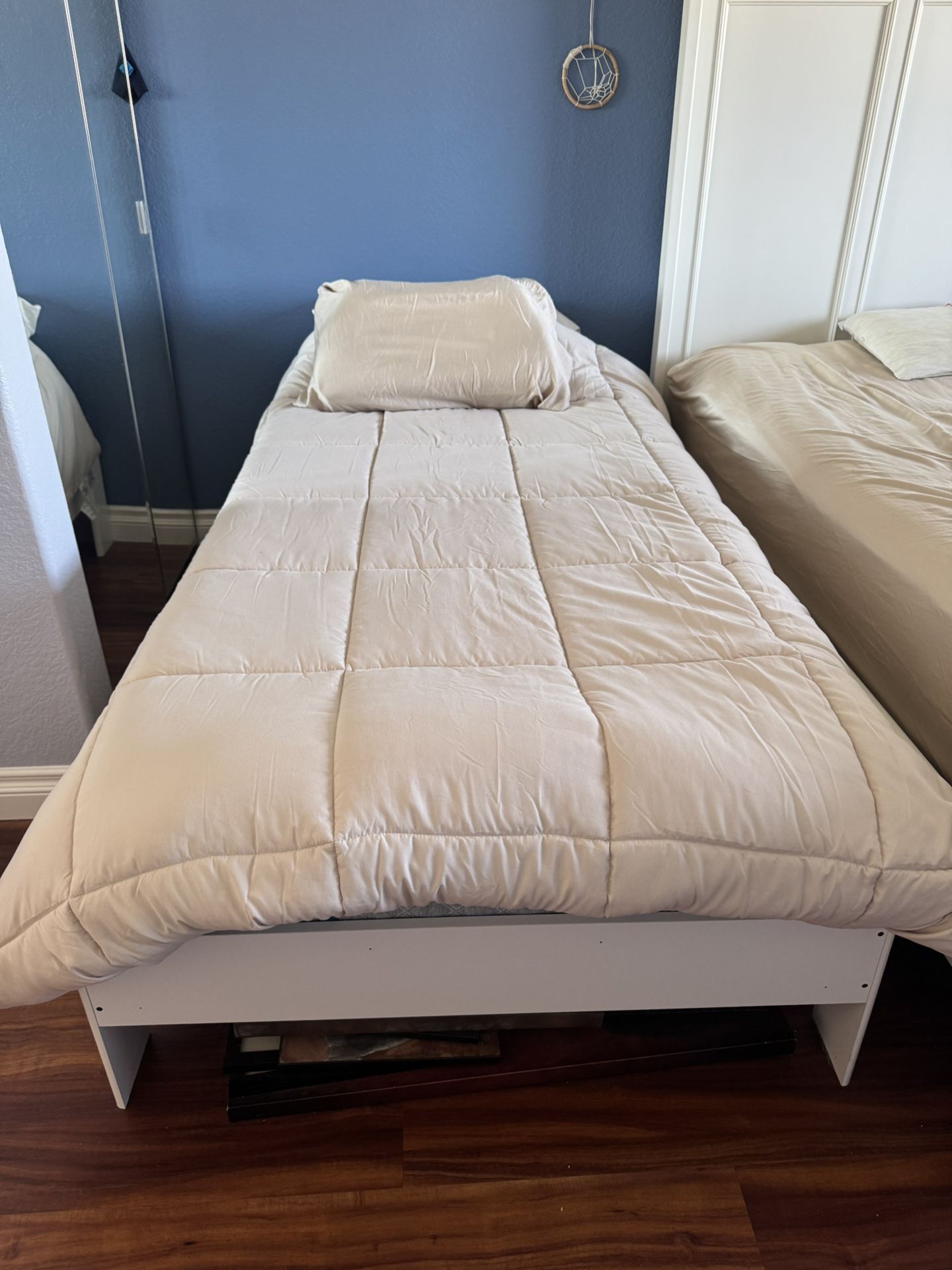 Twin Mattress And White Frame