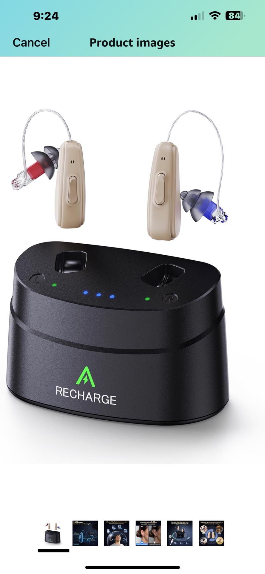 2024 Upgraded RIC Hearing Aids for Seniors Rechargeable Receiver