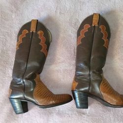 Vintage 1970s Justin Lizard Skin Women's Boots