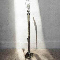 Vintage Italian Glass and Chrome Column Floor Lamp