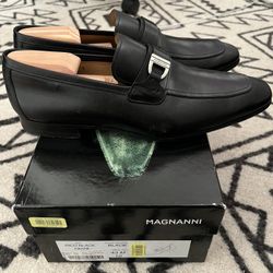 Magnanni Black Buckle Loafer Dress Shoe 10M