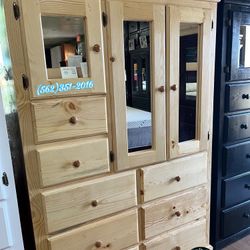 New Pinewood Natural Wardrobe Closet Ropero Armoire Nuevo Dresser 