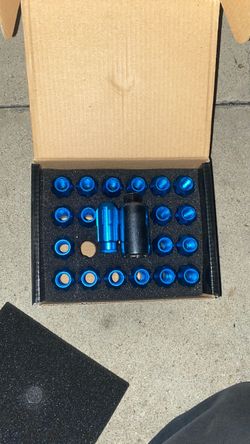 DNA MOTORING LN-ZTL-9025-125-LB 20Pcs M12 x 1.25 Open End Style Wheel Lug Nuts w/Deep Drive Extension Adapter, 24mm OD/50mm H, Light Blue