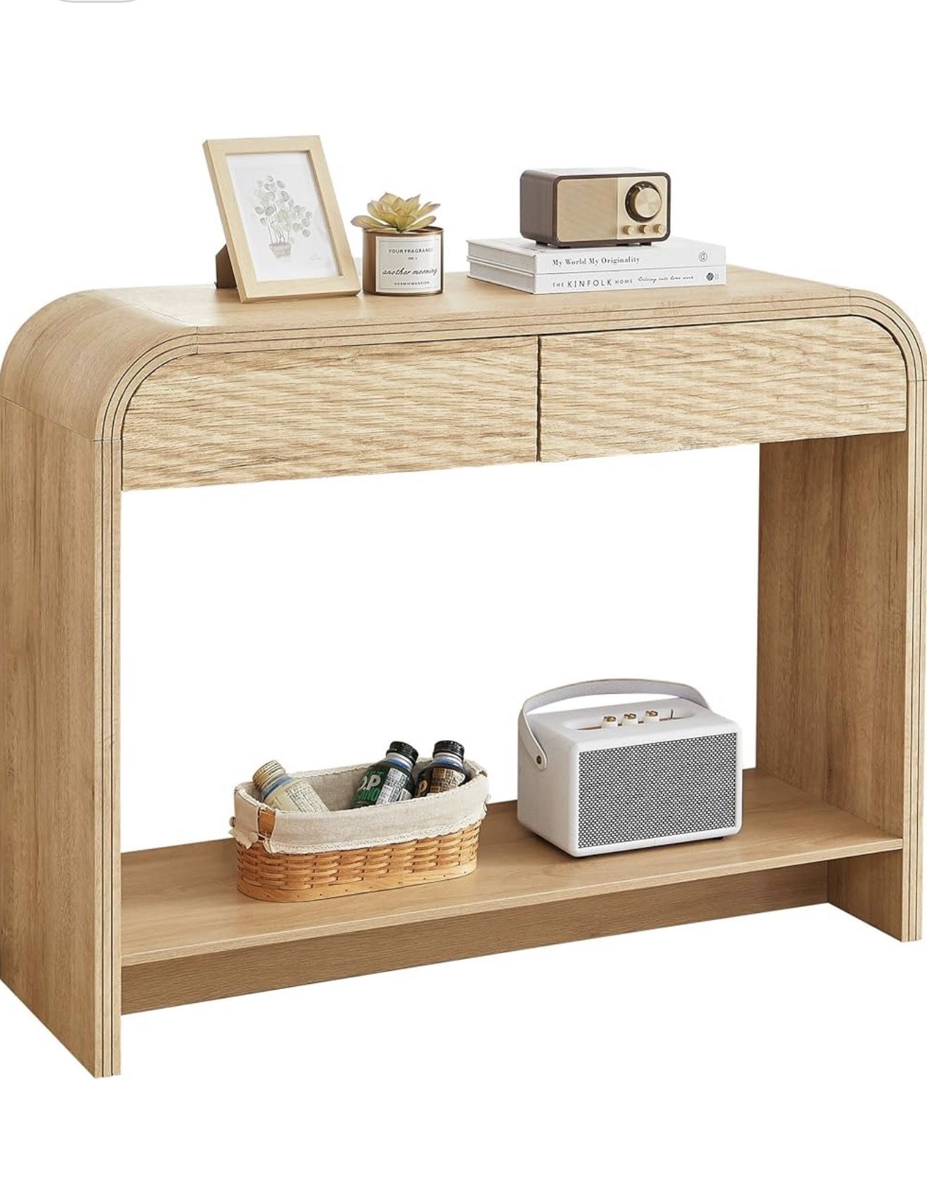 Brand New Curved Console Table Arch With Storage, 43.3”