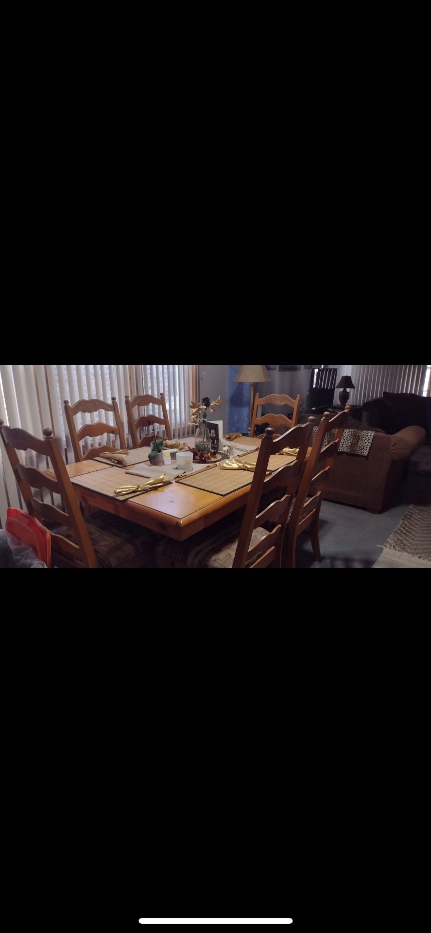Not at Pine dining room set with six chairs and hutch