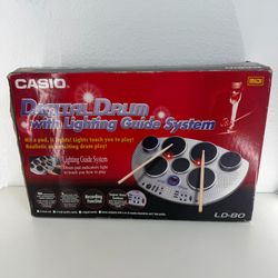 Casio Digital Drum LD-80 Power Supply 2 Foot Pedals NEW Open Box Missing Sticks