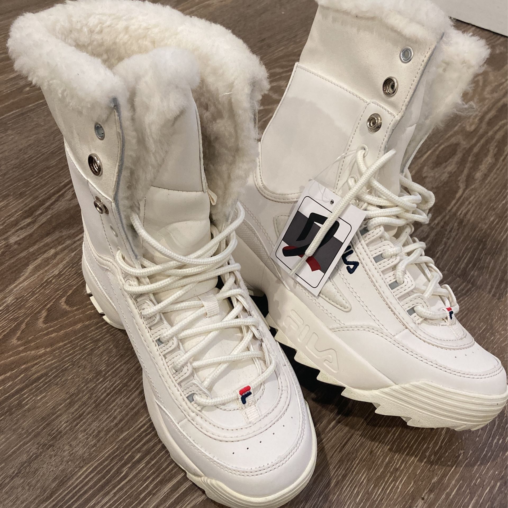 Fila disruptor shearling athletic shoe hot sale