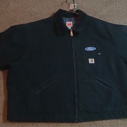 Rare Size 3x Carhartt Detroit Jacket J001 BLK. Measurements are 30 x 29, fits like a true 3x. Has "Ford" car company logo.