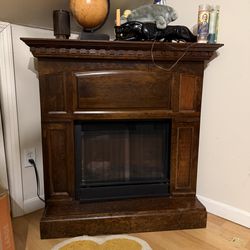 Mahogany electric fireplace