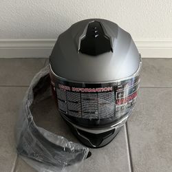 Helmet With Dark visor Silver Color Dot New 